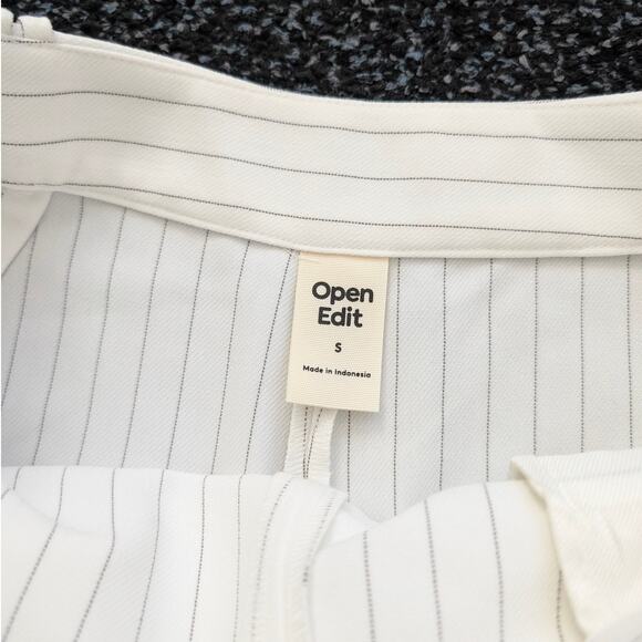 Open Edit Women's Pinstripe The Icon Wrap Front Skort Side Zip White Size S - Picture 8 of 11